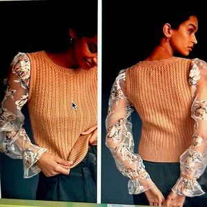 NWT Anthropologie Maeve Contrast Sleeve Sweater -give the perfect Christmas gift